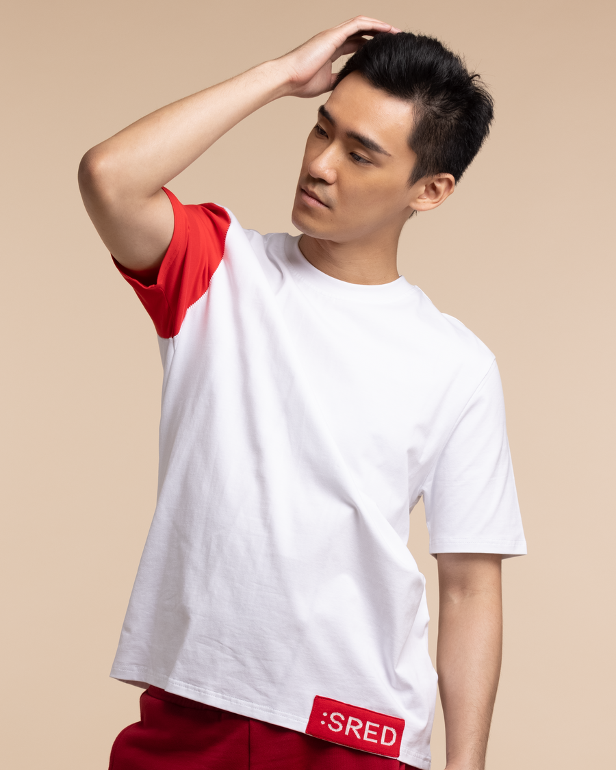 Arm Stitches White-Red T-shirt